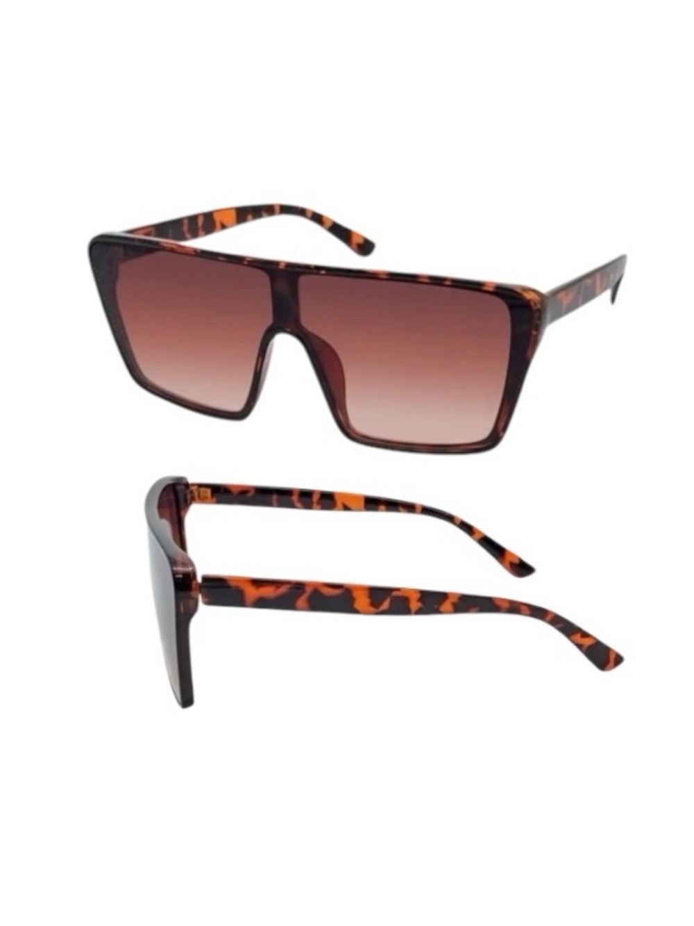 Festival Shield Full Rim Tortoise Frame Brown Lens Sunglasses